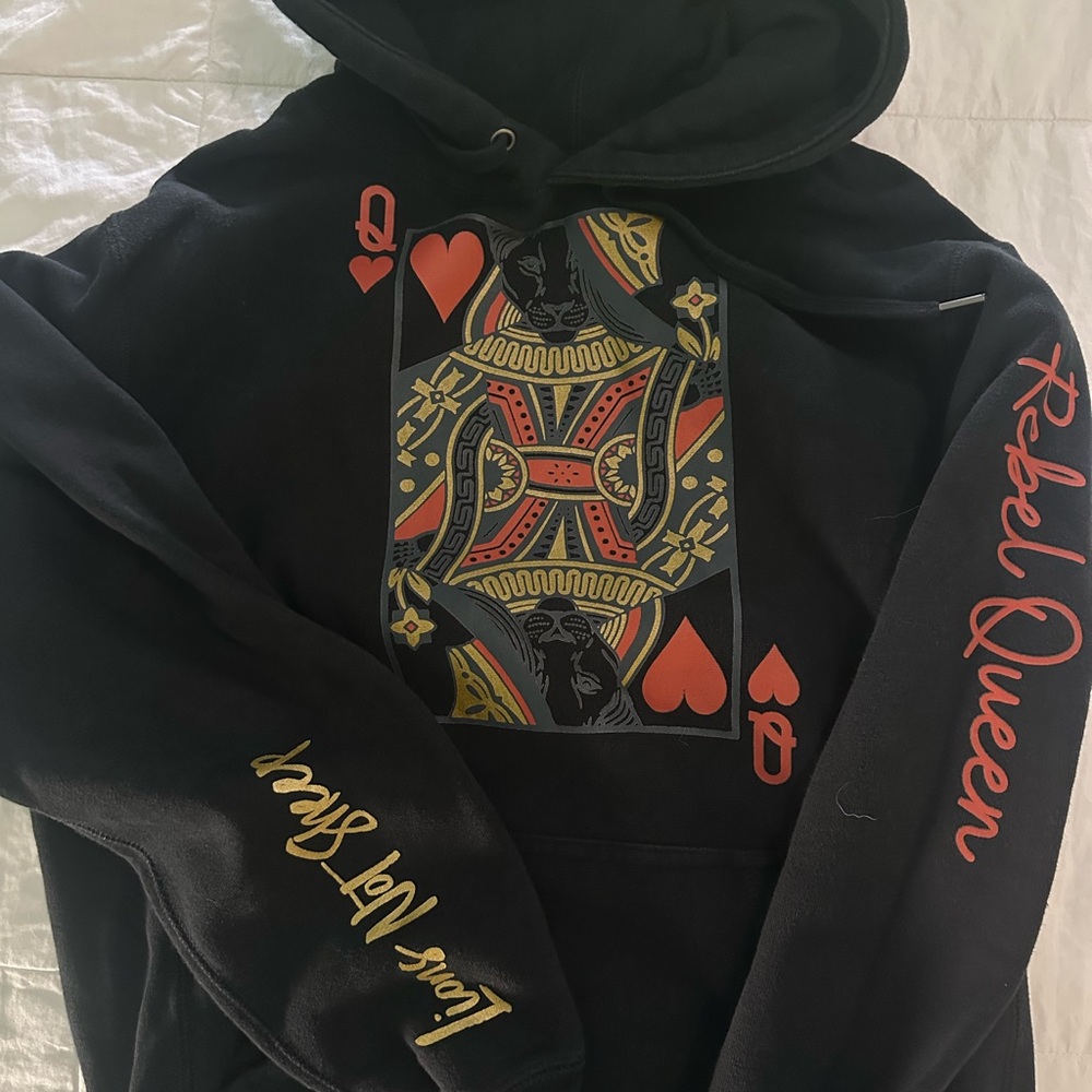 Black Hoodie with Playing Card Design